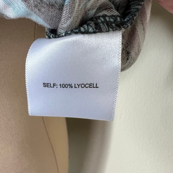 Jane and Delancey Tank Top Womens Small Tropical Palm Leaf Blouson Woven Brown - Picture 7 of 7